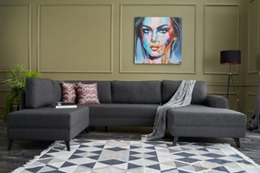 Sofá-Cama de Canto Belen – Antracite – 300 x 78 x 202 cm