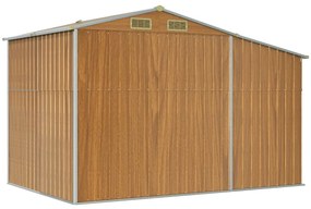 Abrigo de jardim 277x192,5x179cm aço galvanizado castanho-claro