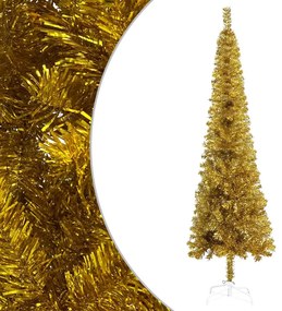 vidaXL Árvore de Natal fina 120 cm dourado