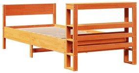 Cama sem colchão 90x200 cm pinho maciço castanho-mel