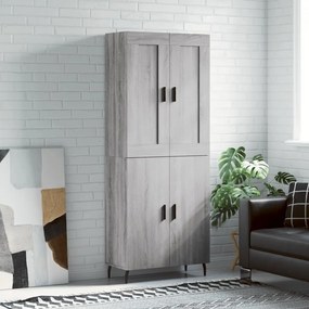 vidaXL Armário alto 69,5x34x180 cm derivados de madeira sonoma cinza