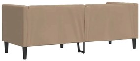 Sofá chesterfield 3 lugares couro artificial cappuccino