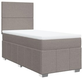 Cama com molas/colchão 90x200 cm tecido castanho-acinzentado