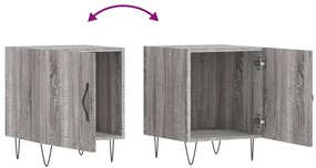 Mesa cabeceira 40x40x50 cm derivados de madeira cinzento sonoma
