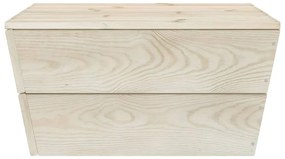 6 pcs conjunto lounge de paletes + almofadões madeira de abeto