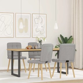 Cadeiras de jantar 4 pcs tecido cinza nuvem