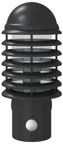 Candeeiros parede p/ exterior c/ sensor 2 pcs aço inox. preto