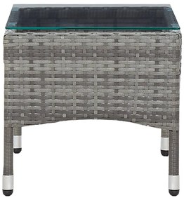 Mesa de centro 60x40x36 cm vime PE cinzento