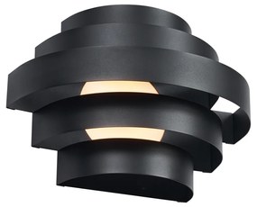 Candeeiro de parede moderno preto com LED regulável em 3 níveis - Lines Moderno