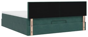 Estrutura de cama otomana com colchão 160x200 cm verde escuro