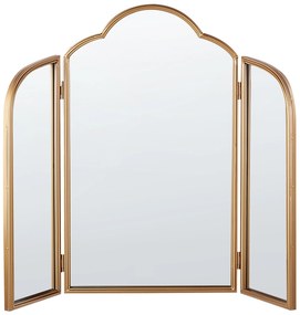 Espelho dobrável em metal dourado 87 x 77 cm SAVILLY Beliani