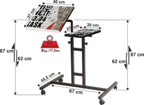 **** Secretária Elevatória para Laptop Glen – Branco/Preto – 67x87x45,