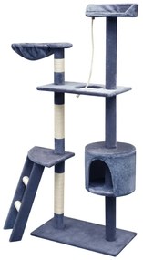 Árvore p/ gatos c/ postes arranhadores sisal 150 cm azul escuro