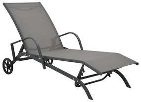 Espreguiçadeiras com mesa 2 pcs textilene e aço