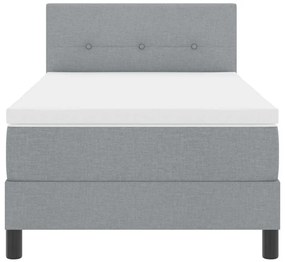 Cama Box com Colchão Cinza Claro 90x200 cm Tecido