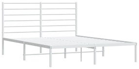 Estrutura de cama com cabeceira 120x200 cm metal branco