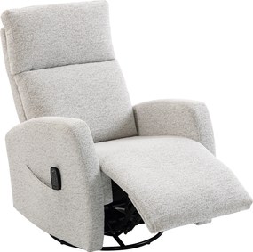Poltrona Reclinável de Massagem, 163 x 73,5 x 86 cm, Massagem com Calor Lombar, Creme
