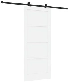 Porta Deslizante vidaXL com Kit de Ferragens 'ORKDAL'Branca de Madeira