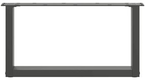 Pés para mesa de centro em forma de U, 2 peças, antracite, 60x(30-31)