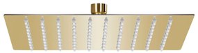 vidaXL Cabeça de chuveiro quadrada 20x20 cm aço inoxidável dourado