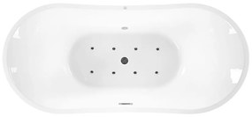 Banheira autónoma de hidromassagem em acrílico branco com LED 180 x 85 cm ANTIGUA Beliani