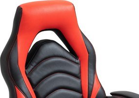 Cadeira de escritório gamer Foxton de couro sintético Preta e Vermelha