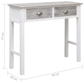 Mesa consola 90x30x77 cm madeira cinzento