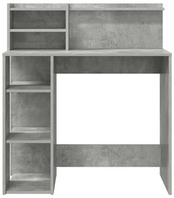 Mesa com Armazenamento Cinza Concreto 90x48x101.5 cm Madeira Derivada