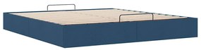 Estrutura de cama otomana sem colchão 200x200 cm tecido azul