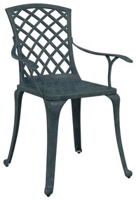 Cadeiras de jardim 2 pcs alumínio fundido verde