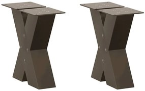 vidaXL Pés para mesa de centro em formato de X, 2 peças, aço natural, 30x(30-31) cm, aço