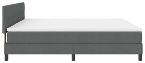 Cama Box com Colchão e LED cinza escuro 200x200 cm em tecido