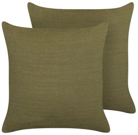 Conjunto de 2 almofadas decorativas verdes 45 x 45 cm SAGINA Beliani