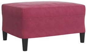 4 pcs conjunto de sofás com almofadões veludo vermelho tinto