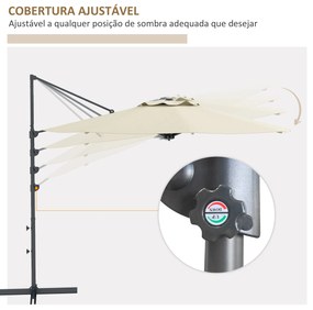 Chapéu de Sol Excêntrico Ø294x242 cm Chapéu de Sol de Jardim com Altur