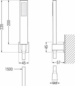 Mexen R-02 conjunto de chuveiro pontual, preto - 785005050-70