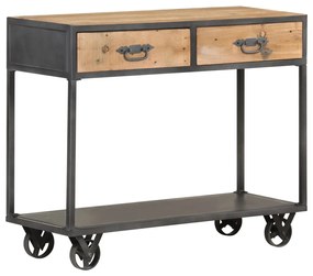 Mesa consola 90x35x74 cm madeira recuperada maciça