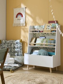 Agora -15%: Estante-biblioteca Montessori, com fundo reversível, tema Hanói branco medio bicolor/multicolo