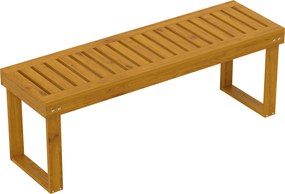 Outsunny Banco de Jardim de 2 Lugares Banco de Madeira com Assento em Ripas Banco para Pátio Exterior Varanda 120x34x43 cm Teca | Aosom Portugal