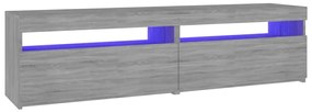 Móvel de TV com luzes LED 2 pcs 75x35x40 cm cinzento sonoma