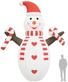 Boneco de neve insuflável com luzes LED 630 cm