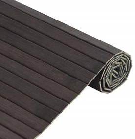Tapete retangular 60x300 cm bambu castanho-escuro