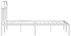 Estrutura de cama com cabeceira 150x200 cm metal branco