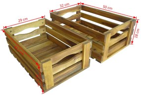 Conjunto de caixas para maçãs 2 pcs madeira de acácia maciça