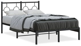 vidaXL Estrutura de cama com cabeceira 120x190 cm metal preto