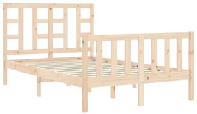 Estrutura de cama com cabeceira 120x200 cmmadeira maciça