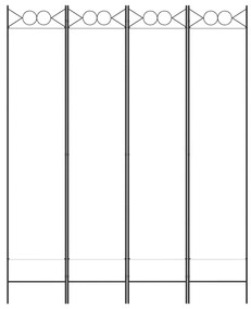 Biombo com 4 painéis 160x200 cm tecido branco