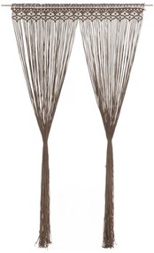 vidaXL Cortina em macramé 140x240 cm algodão cinzento-acastanhado