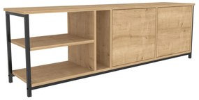 Móvel TV Primrose – Preto Carvalho – 160 cm x 35,3 cm x 50,8 cm