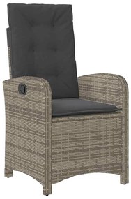 Conjunto de Jantar de Jardim de 3 Peças com Almofadas Cinza Rattan Ver
